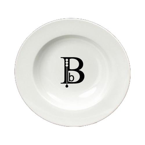 Letter B Initial Monogram Modern Round Ceramic White Soup Bowl CJ1056-B-SBW-825 by Caroline's Treasures
