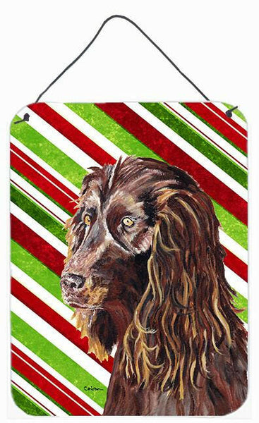 Boykin Spaniel Candy Cane Christmas Aluminium Metal Wall or Door Hanging Prints by Caroline's Treasures