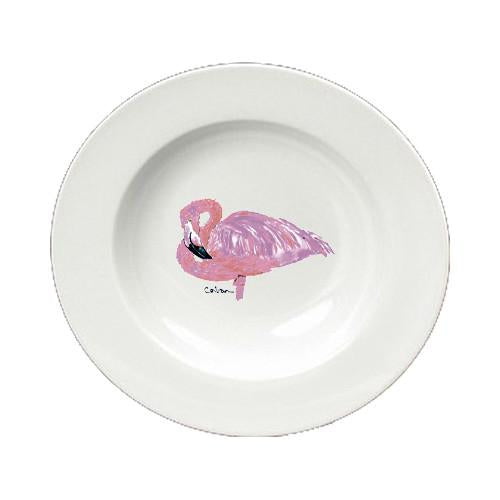 Flamingo Round Ceramic White Soup Bowl 8686-SBW-825 by Caroline's Treasures