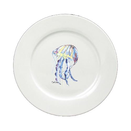Jellyfish Round Ceramic White Salad Plate 8682-DPW by Caroline's Treasures