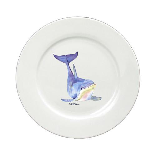 Dolphin Round Ceramic White Salad Plate 8632-DPW by Caroline's Treasures