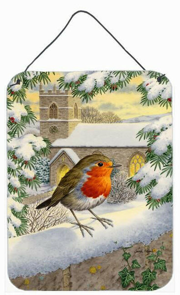 European Robin Waiting Wall or Door Hanging Prints ASA2090DS1216 by Caroline's Treasures