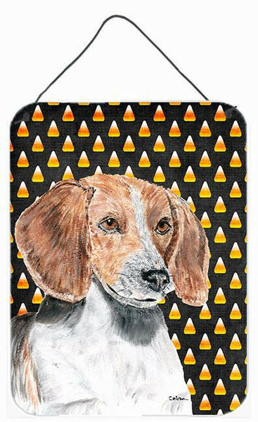 English Foxhound Halloween Candy Corn Wall or Door Hanging Prints by Caroline's Treasures