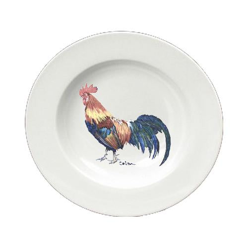 Rooster Round Ceramic White Soup Bowl 8518-SBW-825 by Caroline's Treasures