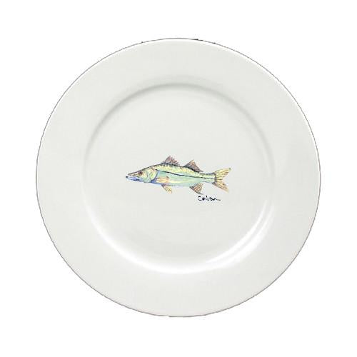 Snook Round Ceramic White Salad Plate 8672-DPW by Caroline's Treasures