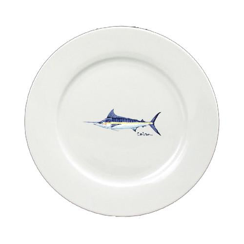 Blue Marlin Round Ceramic White Salad Plate 8674-DPW by Caroline's Treasures