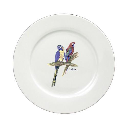 Parrots Round Ceramic White Salad Plate 8600-DPW by Caroline's Treasures