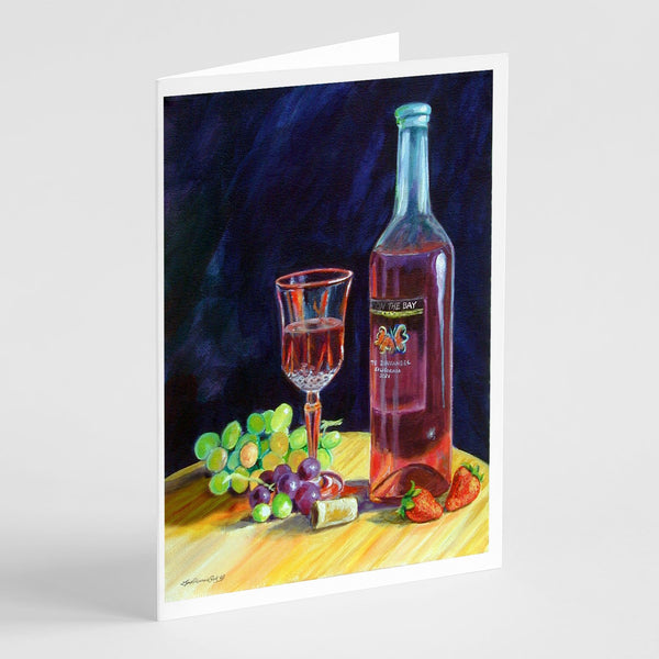 Buy this Red Wine Bottle and Glass  Greeting Cards and Envelopes Pack of 8