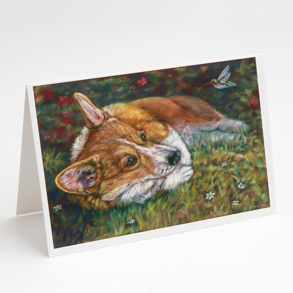 Buy this Corgi Pastel Hummingbird Greeting Cards and Envelopes Pack of 8