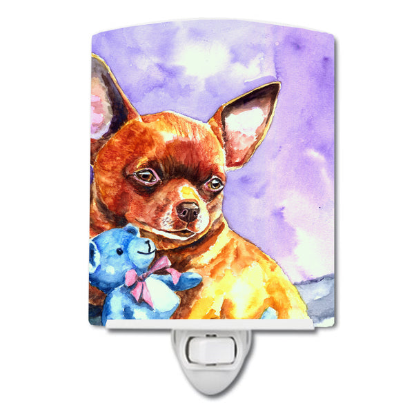 Chihuahua with Teddy Bear Ceramic Night Light 7340CNL - the-store.com