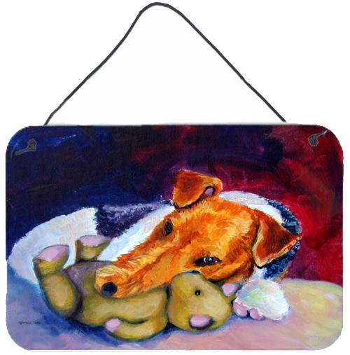 Fox Terrier and Teddy Bear Wall or Door Hanging Prints 7355DS812 by Caroline's Treasures