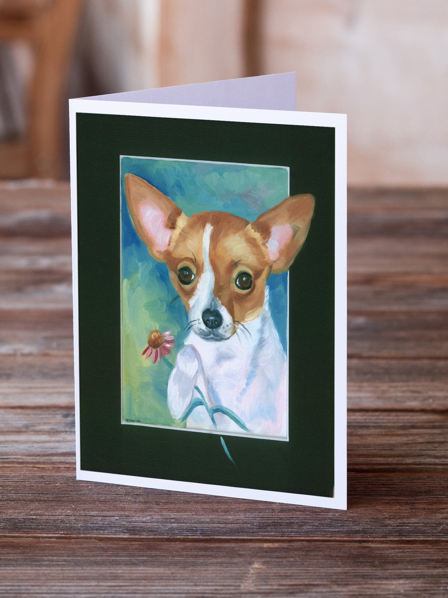 Buy this Chihuahua and Daisy Greeting Cards and Envelopes Pack of 8