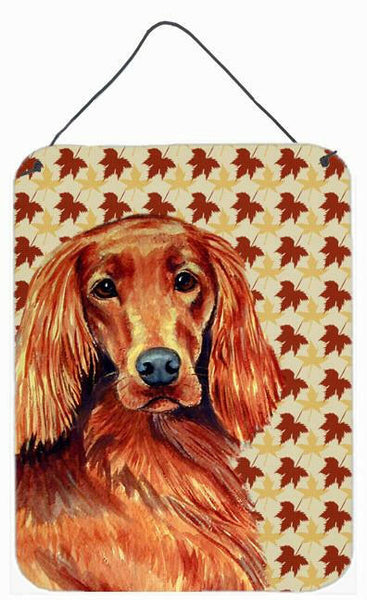 Irish Setter Fall Leaves Portrait Aluminium Metal Wall or Door Hanging Prints by Caroline's Treasures