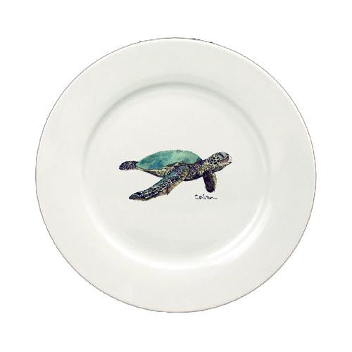 Loggerhead Turtle Swimming Round Ceramic White Salad Plate 8635-DPW by Caroline's Treasures