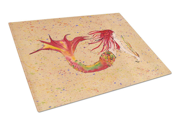 Mermaid  Glass Cutting Board Large by Caroline's Treasures