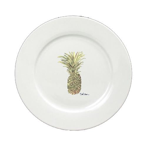 Pineapple Round Ceramic White Salad Plate 8654-DPW by Caroline's Treasures