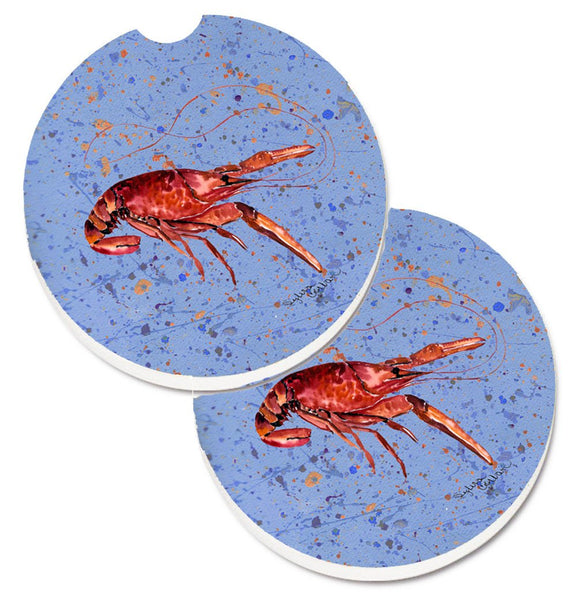 Crawfish Set of 2 Cup Holder Car Coasters 8458CARC by Caroline's Treasures