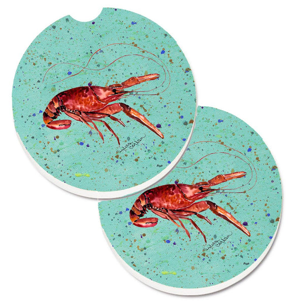 Crawfish Set of 2 Cup Holder Car Coasters 8461CARC by Caroline's Treasures