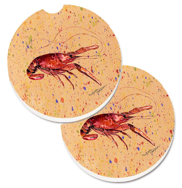 Crawfish Set of 2 Cup Holder Car Coasters 8468CARC by Caroline's Treasures