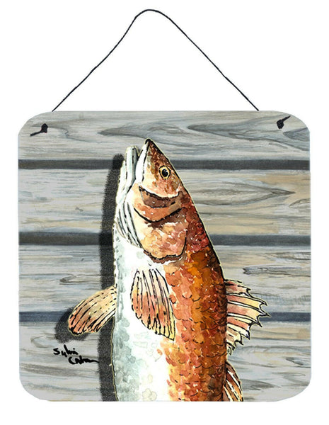 Red Fish Aluminium Metal Wall or Door Hanging Prints by Caroline's Treasures