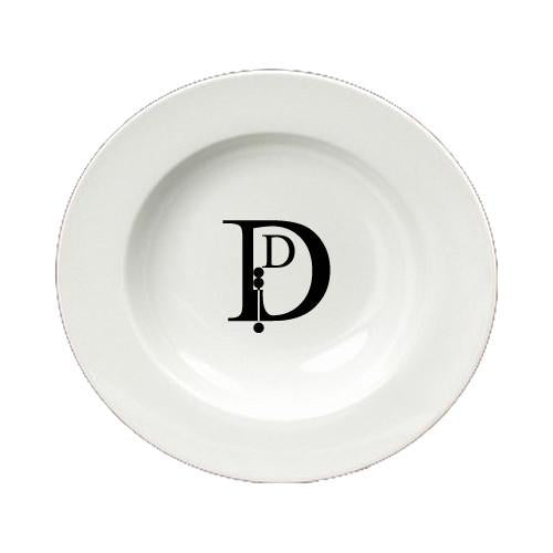 Letter D Initial Monogram Modern Round Ceramic White Soup Bowl CJ1056-D-SBW-825 by Caroline's Treasures