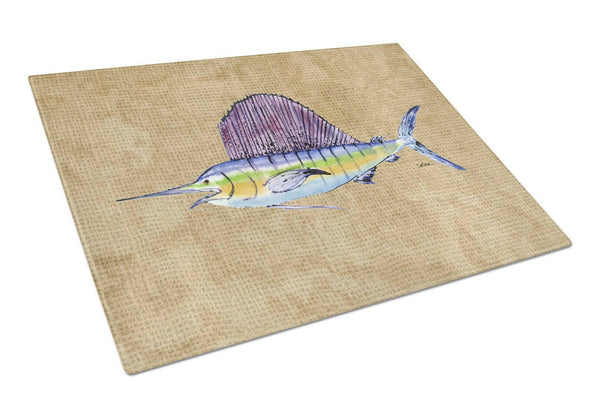 Swordfish Glass Cutting Board Large by Caroline's Treasures