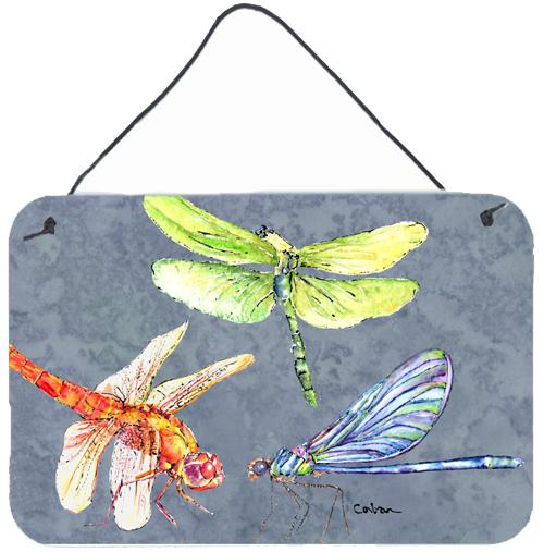 Dragonfly Times Three Aluminium Metal Wall or Door Hanging Prints by Caroline's Treasures