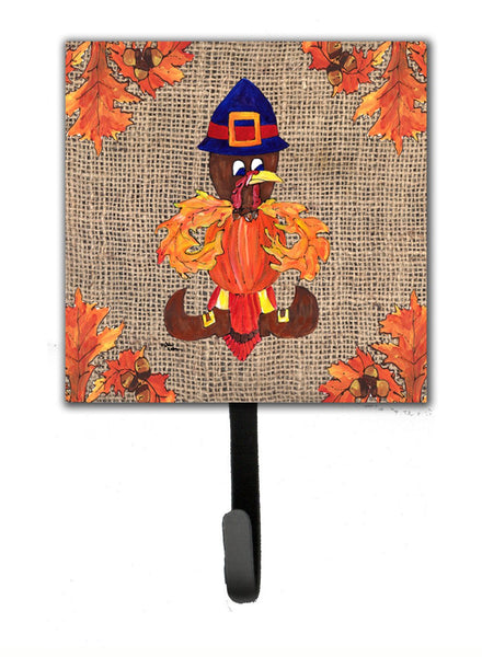 Thanksgiving Turkey Pilgrim Fleur de lis Leash Holder or Key Hook by Caroline's Treasures