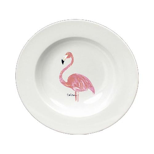 Flamingo Round Ceramic White Soup Bowl 8685-SBW-825 by Caroline's Treasures