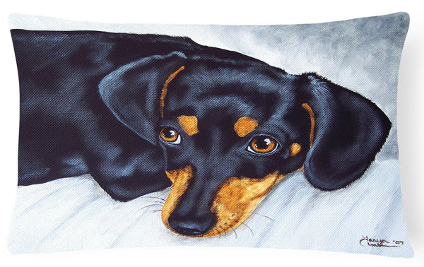 Black and Tan Doxie Dachshund Fabric Decorative Pillow AMB1079PW1216 by Caroline's Treasures