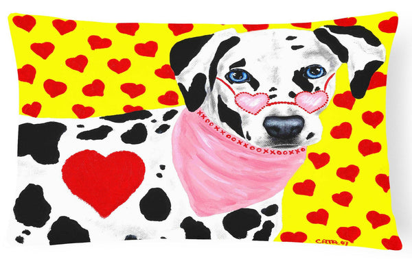 Hearts and Dalmatian Fabric Decorative Pillow AMB1116PW1216 by Caroline's Treasures