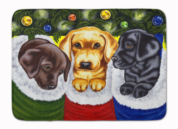 Christmas Stocking Surprise Labrador Machine Washable Memory Foam Mat AMB1315RUG - the-store.com