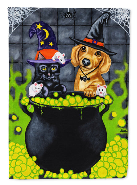 Brewing up Trouble Halloween Dachshund Flag Garden Size from