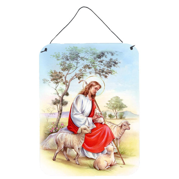 Jesus Holding Lamb Wall or Door Hanging Prints APH3421DS1216 by Caroline's Treasures