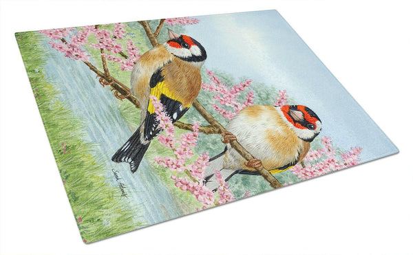 European Goldfinches Glass Cutting Board Large ASA2119LCB by Caroline's Treasures