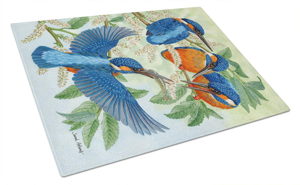 Kingfisher Family Glass Cutting Board Large ASA2120LCB by Caroline's Treasures