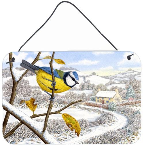 Winter Eurasian Blue Tit Wall or Door Hanging Prints ASA2188DS812 by Caroline's Treasures