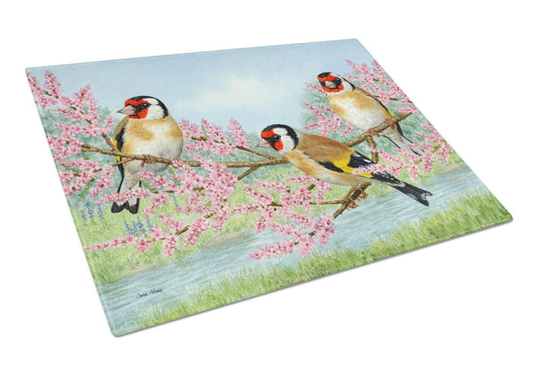 European Goldfinch Glass Cutting Board Large ASA2202LCB by Caroline's Treasures