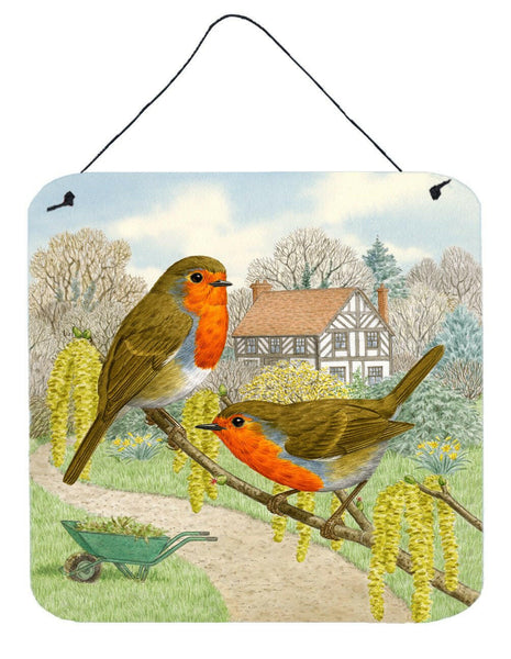 European Robin by Sarah Adams Wall or Door Hanging Prints ASAD0684DS66 by Caroline's Treasures