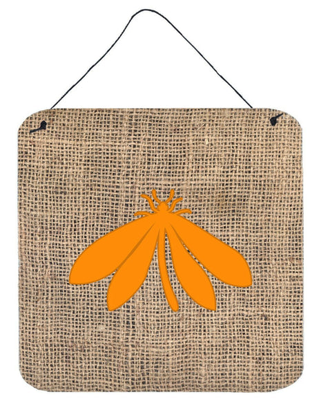 Moth Burlap and Orange Aluminium Metal Wall or Door Hanging Prints BB1060 by Caroline's Treasures