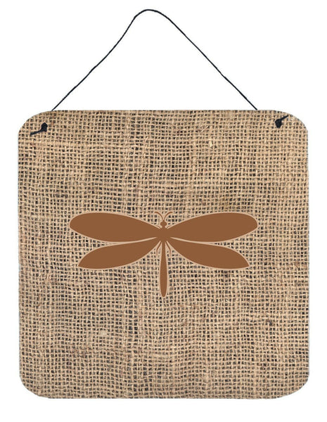 Moth Burlap and Brown Aluminium Metal Wall or Door Hanging Prints BB1061 by Caroline's Treasures