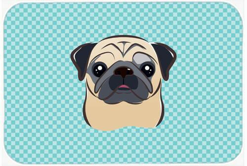 Checkerboard+Blue+Fawn+Pug+Mouse+Pad,+Hot+Pad+or+Trivet+BB1200MP+by+Caroline's+Treasures
