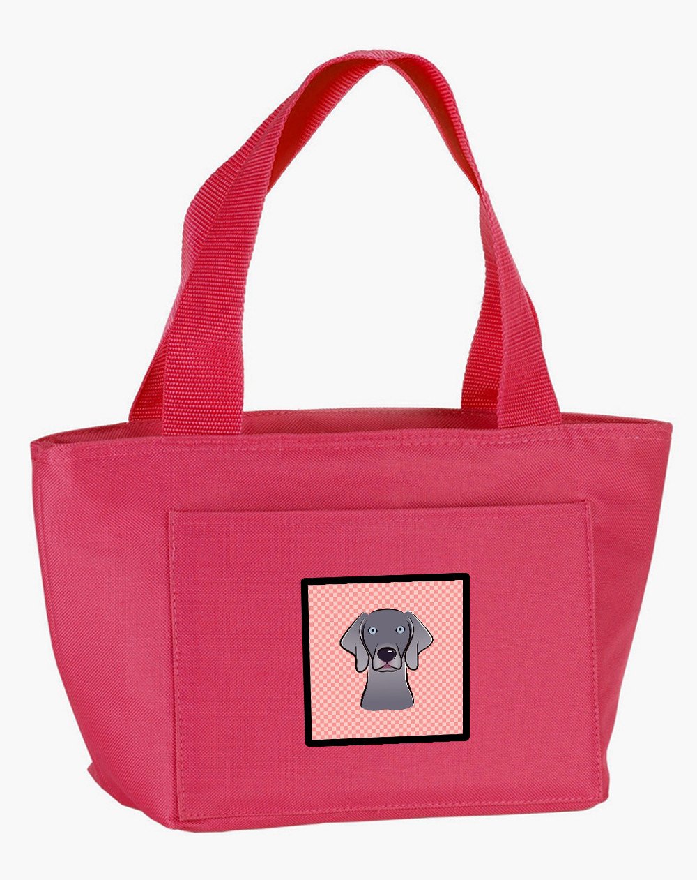 Checkerboard Pink  Weimaraner Lunch Bag BB1231PK-8808