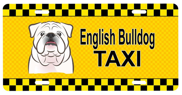 White English Bulldog  Taxi License Plate BB1344LP by Caroline's Treasures
