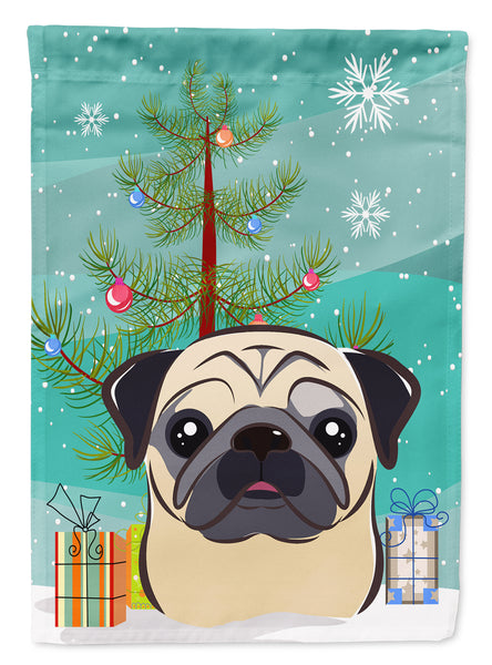 Christmas Tree and Fawn Pug Flag Garden Size BB1634GF.