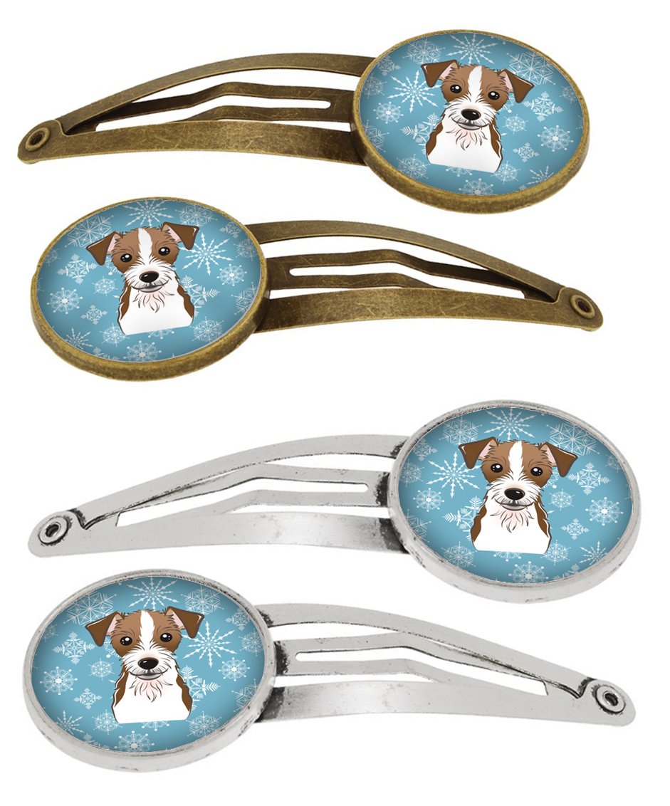 Snowflake Jack Russell Terrier Set of 4 Barrettes Hair Clips BB1636HCS4