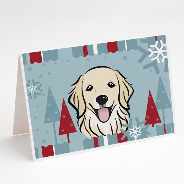 Buy this Winter Holiday Golden Retriever Greeting Cards and Envelopes Pack of 8