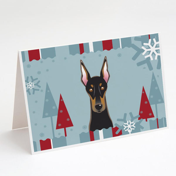 Buy this Winter Holiday Doberman Greeting Cards and Envelopes Pack of 8