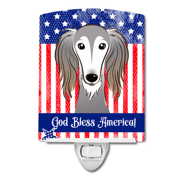 American Flag and Saluki Ceramic Night Light BB2159CNL - the-store.com