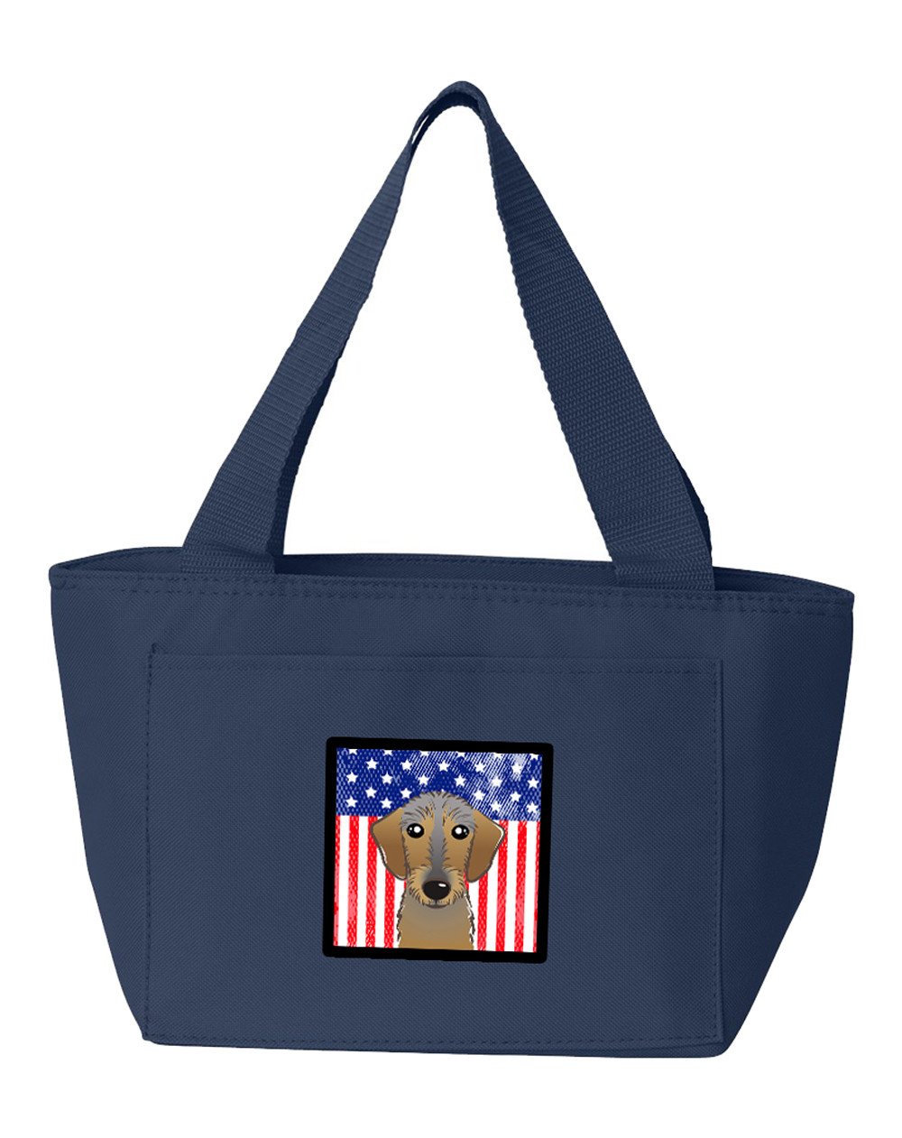 American Flag and Wirehaired Dachshund Lunch Bag BB2163NA-8808